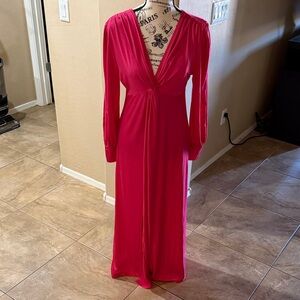 Chic Long Sleeve Red Dress